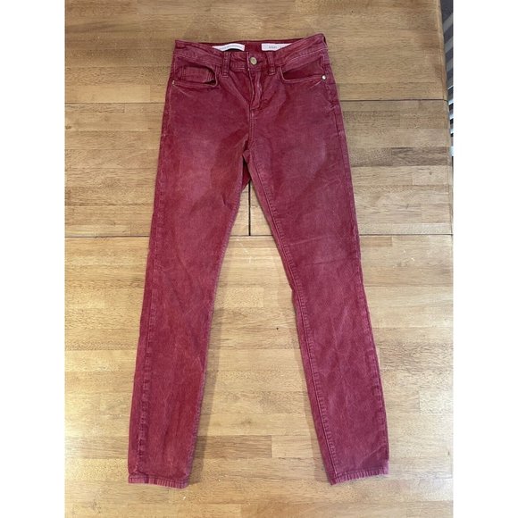 Pilcro And‎ The Letterpress Anthropologie Women's Pants Fit Script Maroon 26 - Picture 1 of 8